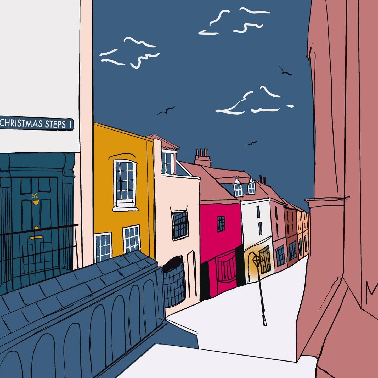 Bristol Christmas Steps - Art Print (various sizes) homeware shops bristol gift shops bristol Made By Meg