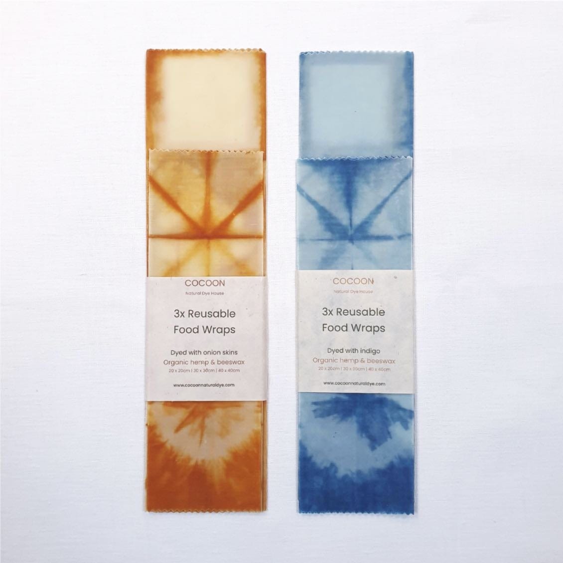 Food Wrap Beeswax food wraps. Natural Dye: Indigo (single) homeware shops bristol gift shops bristol COCOON Natural Dye House