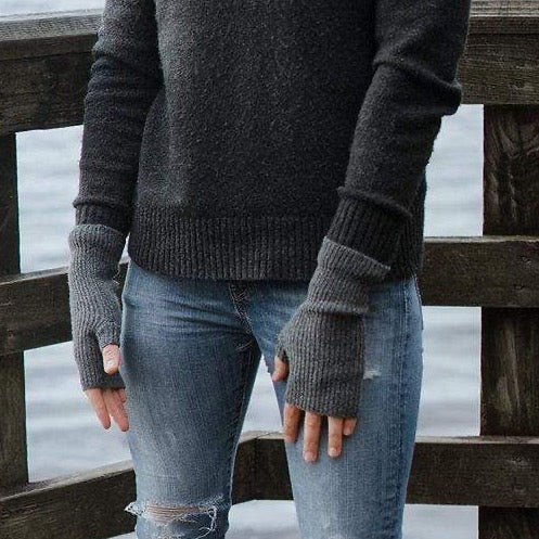 Mittens Ribbed Wrist Warmers - Slate Grey homeware shops bristol gift shops bristol Island Nation