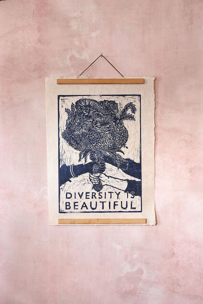 Lino Print - Diversity is Beautiful