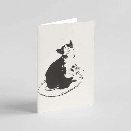 Greetings Card Big Black Cat - Greetings Card homeware shops bristol gift shops bristol Ben Rogers Prints