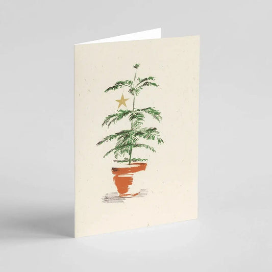 Greetings Card Norfolk Pine - Christmas Greeting Card homeware shops bristol gift shops bristol Ben Rogers Prints