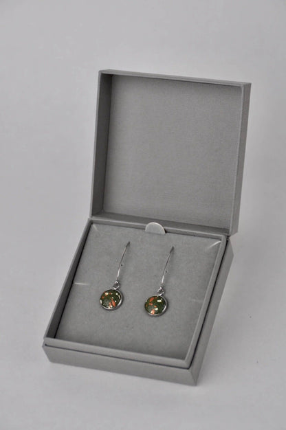 Earrings Green Vegan Leatherette with Metallic Copper & Silver Flecks Eco Silver V Shape Drops (multiple colours) homeware shops bristol gift shops bristol Bex & Bolt