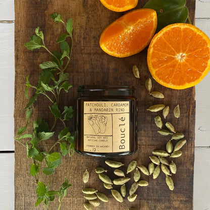Candle Patchouli, Cardamom & Mandarin Rind Candle homeware shops bristol gift shops bristol Bouclé