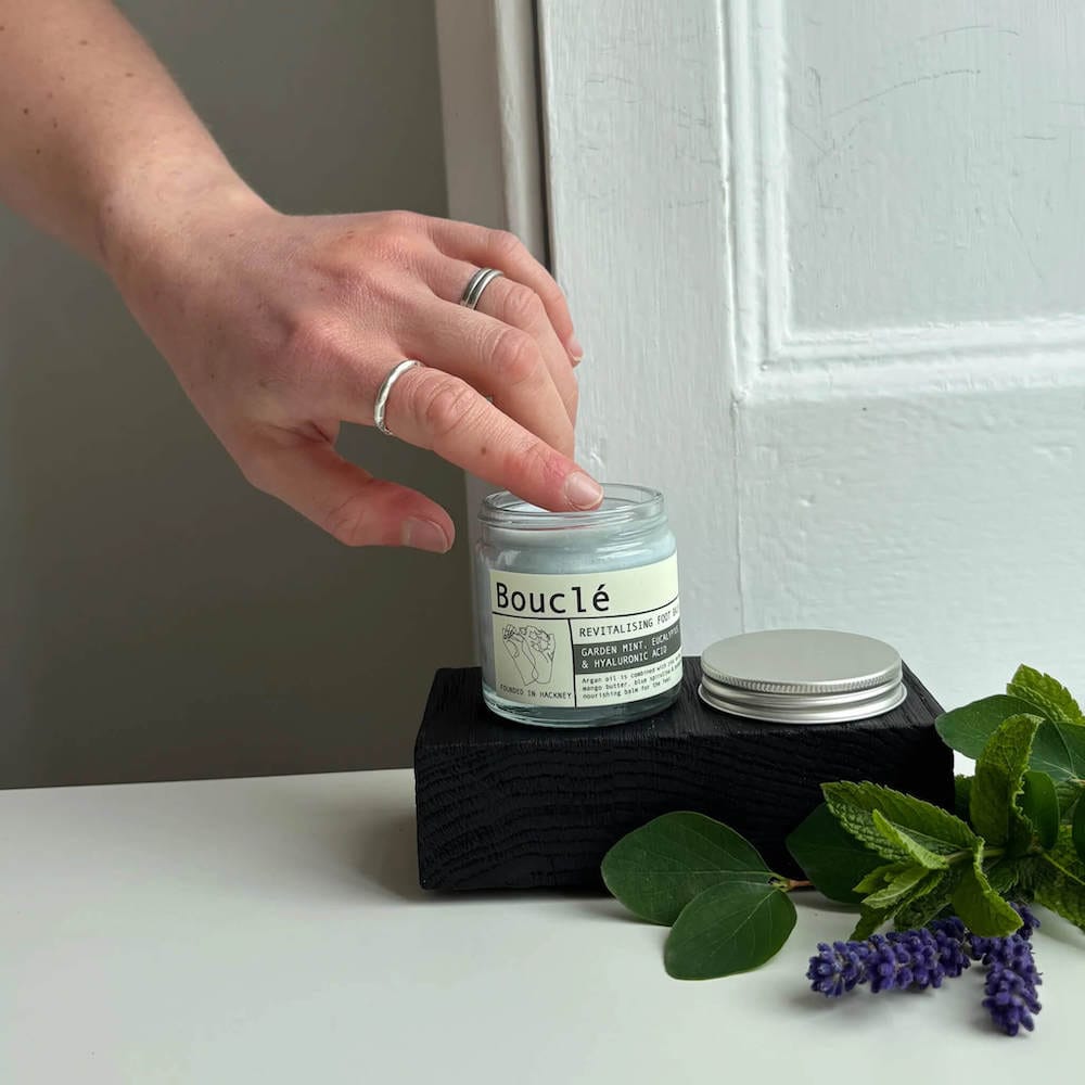 Foot Balm Garden Mint, Eucalyptus & Hyaluronic Acid Foot Balm homeware shops bristol gift shops bristol Bouclé