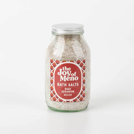 Mellow Bath Salts - Rose Geranium | Menopause Wellbeing 500ml homeware shops bristol gift shops bristol Bristol Made