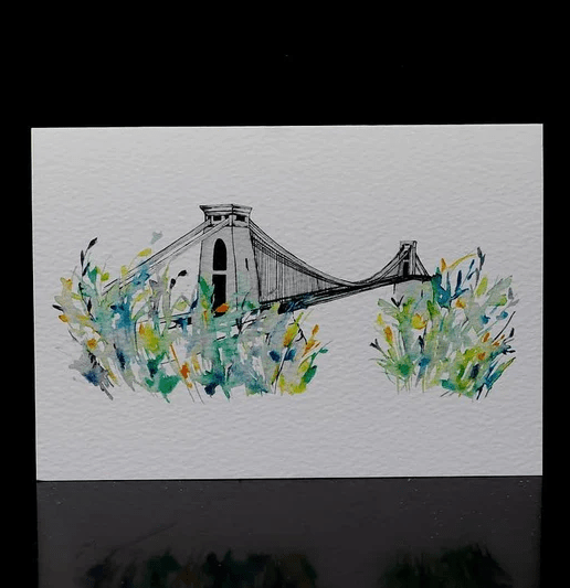 Greetings Card Greeting Card - Tropical Bridge - Green Greetings Cards of Bristol Illustrations (various designs) homeware shops bristol gift shops bristol Carla James