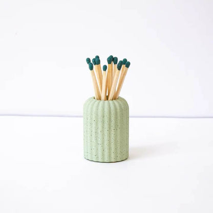 Matches Light Green Ribbed Matchstick Holder homeware shops bristol gift shops bristol Desire North Design