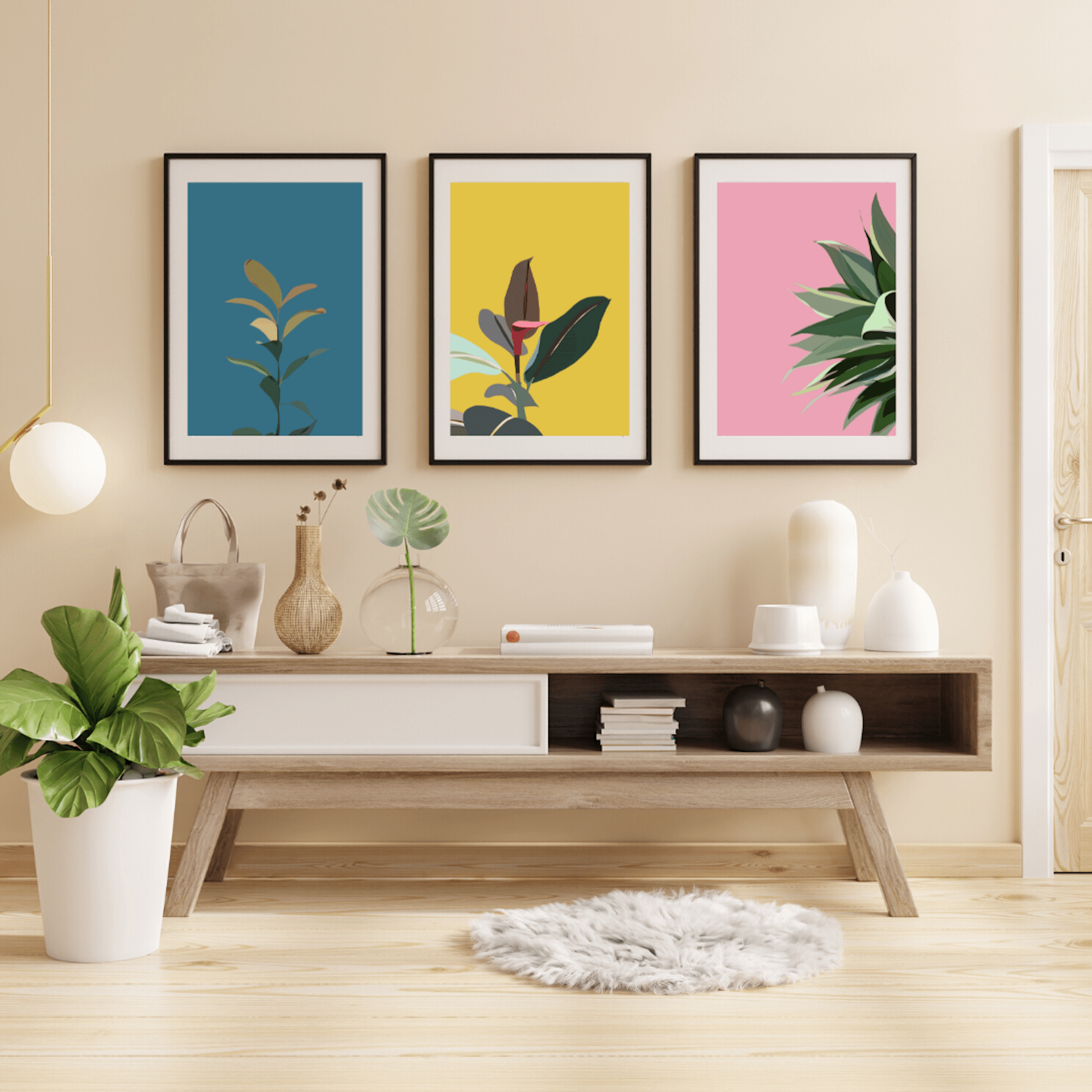 Prints Blue Plant Print (various sizes) homeware shops bristol gift shops bristol Do It Later Illustration