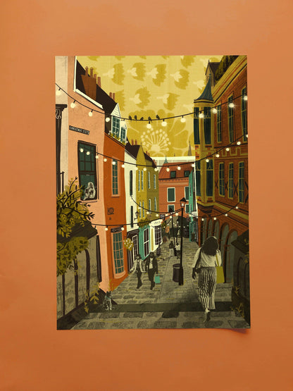 Print Christmas Steps A3 Print Bristol Scenes A3 Print (various designs) homeware shops bristol gift shops bristol Emy Lou Holmes