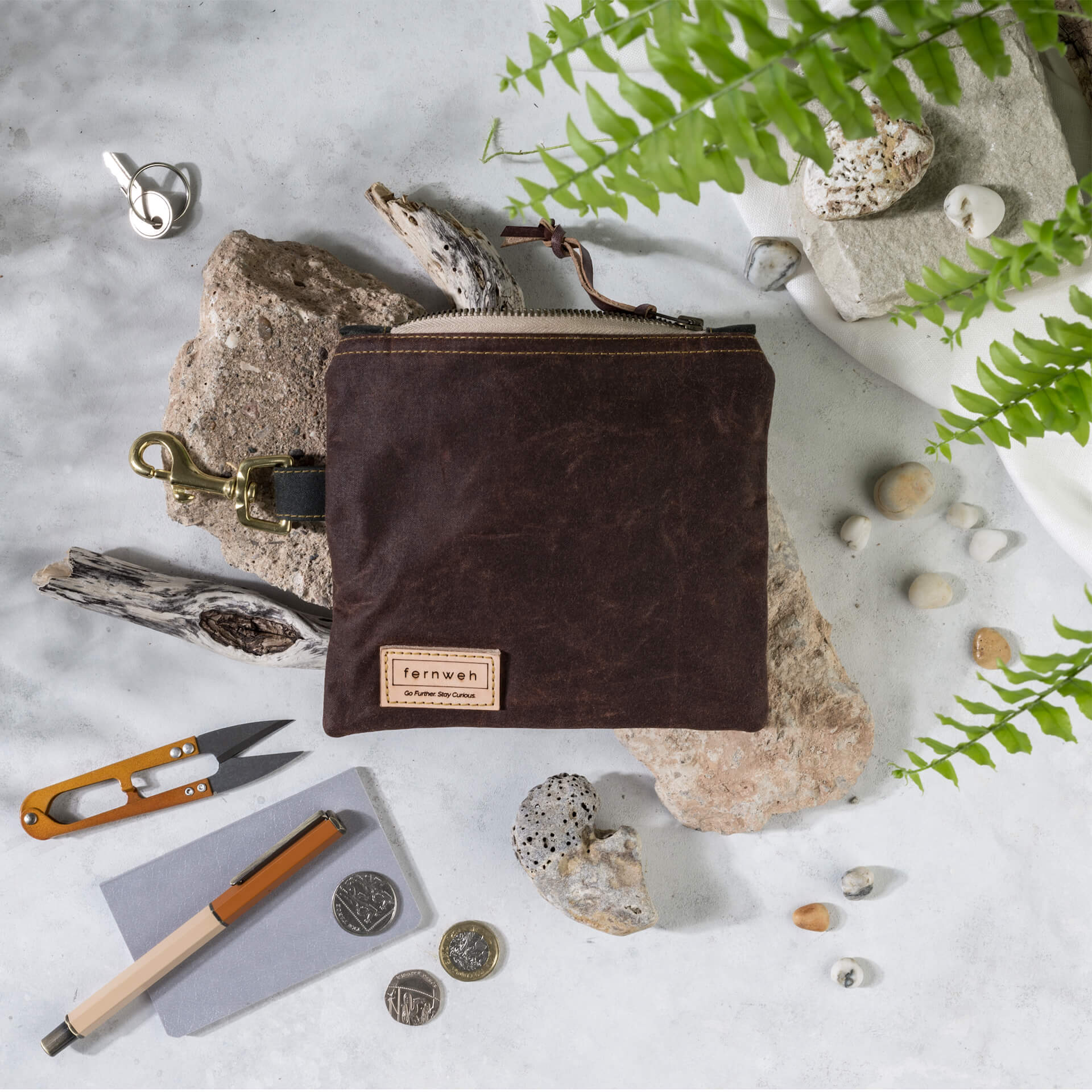 Purse / Wallet Bracken Lochan -  Waxed Canvas Multi-Use Pouch (various colours) homeware shops bristol gift shops bristol Fernweh