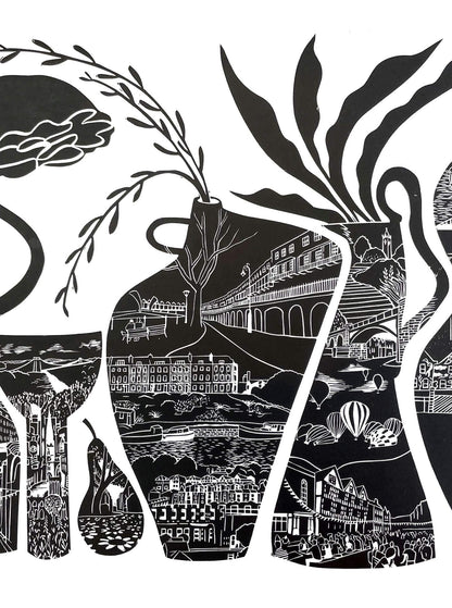 Artwork 'Bristol Vessels' A3 Giclee Print (Unframed or Framed) homeware shops bristol gift shops bristol Harriet Popham