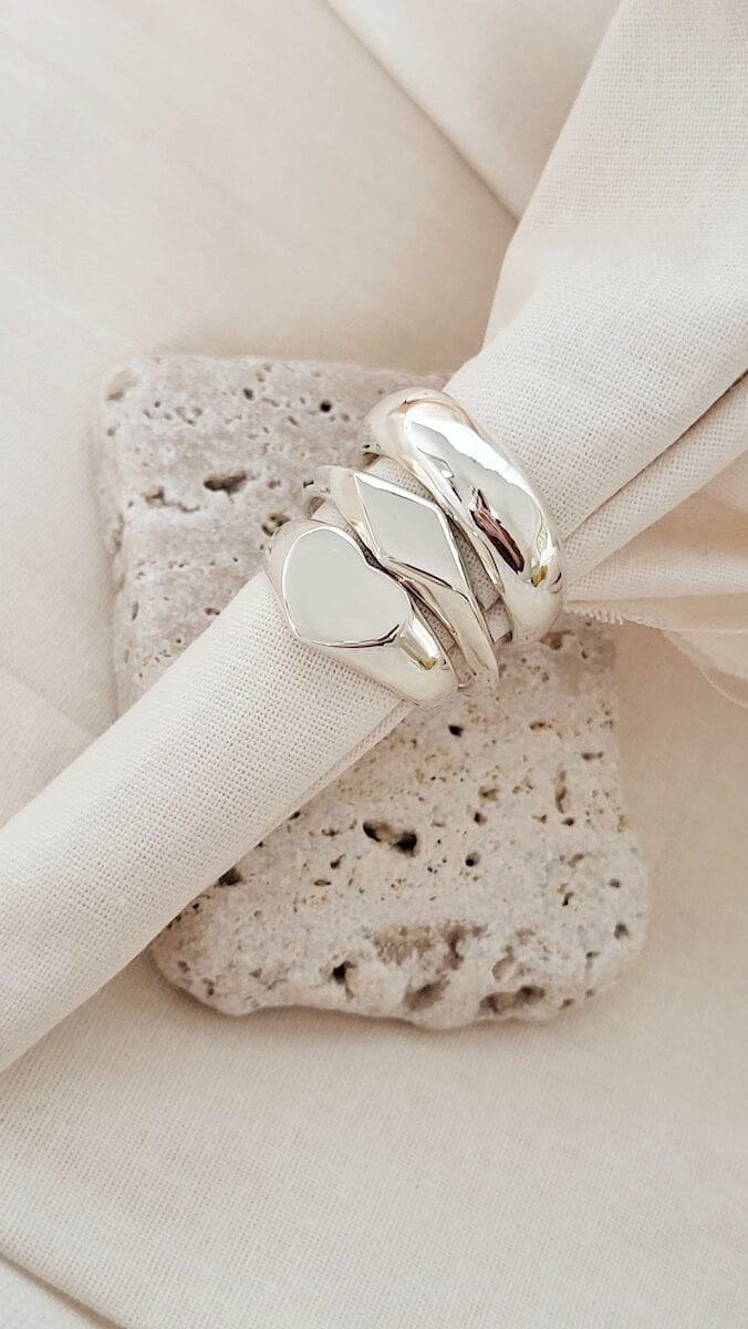 Silver Ring Polished - T 1/2 ‘Dome Ring’ - Silver Ring (various sizes) homeware shops bristol gift shops bristol Honey Coast Studio