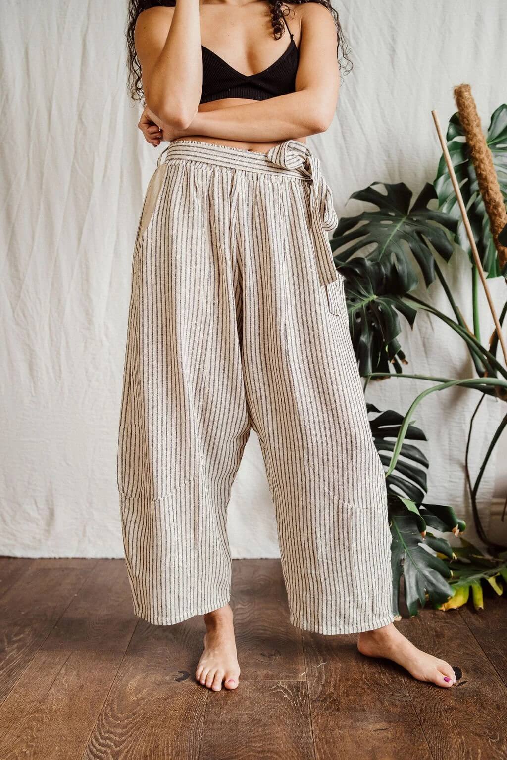 Trousers Inka Harem Trousers - Striped Blue & white - UK 8-14 homeware shops bristol gift shops bristol Inka Free
