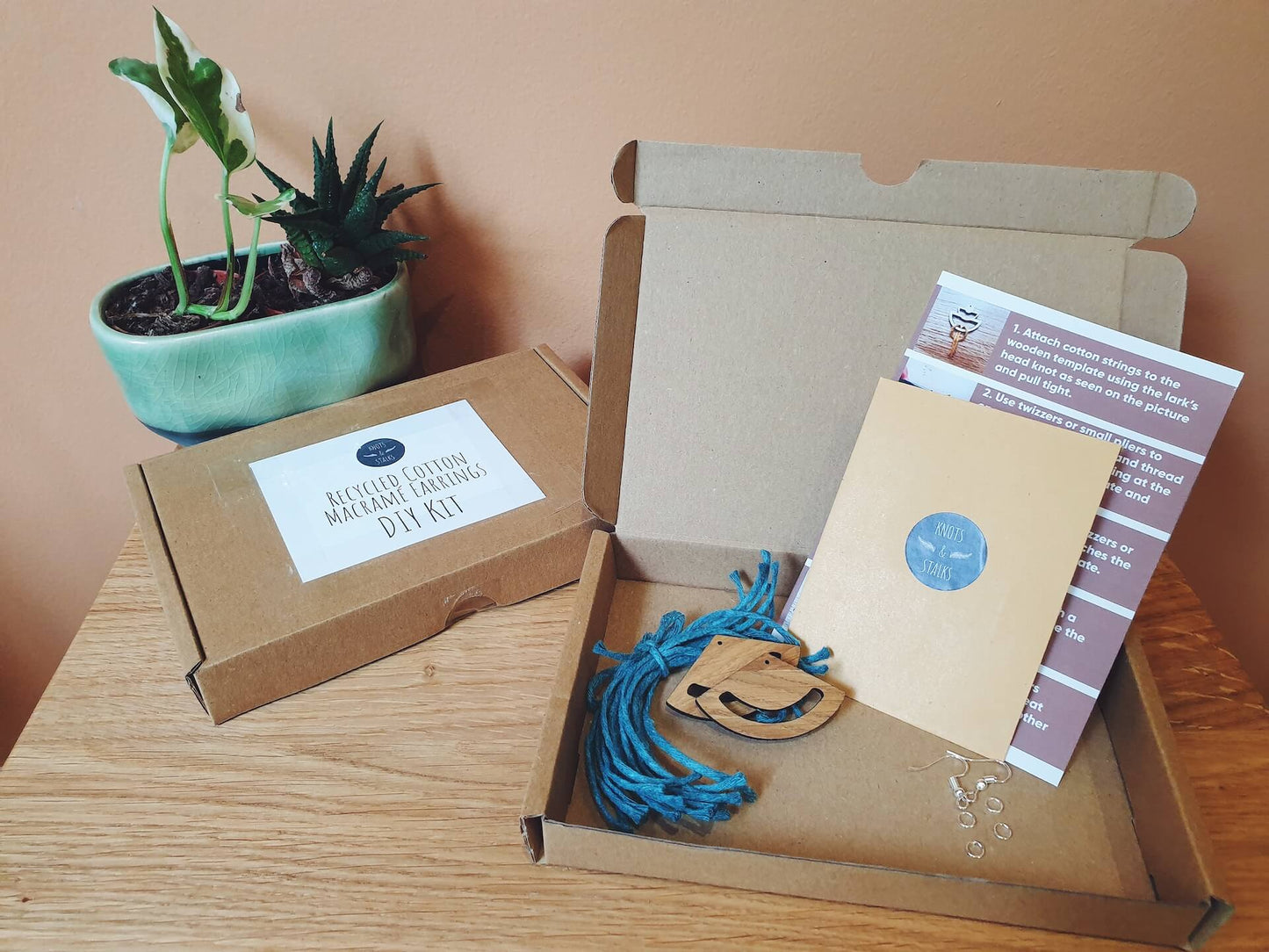 Making Kits Macramé Earrings DIY Kit (Various Colours) homeware shops bristol gift shops bristol Knots and Stalks