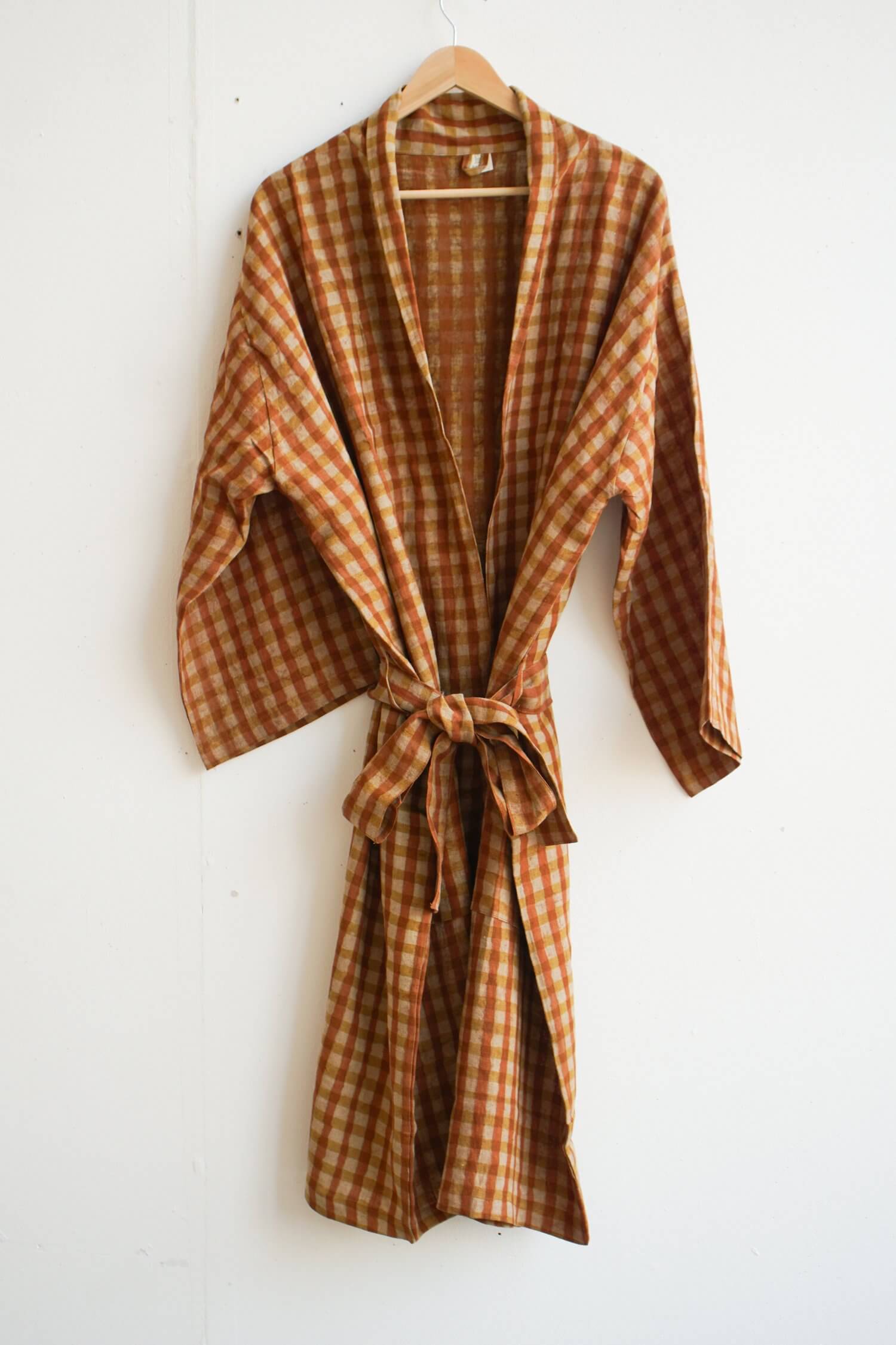 Robe Mali Robe/ Long Jacket - Gingham homeware shops bristol gift shops bristol Mahika Kala