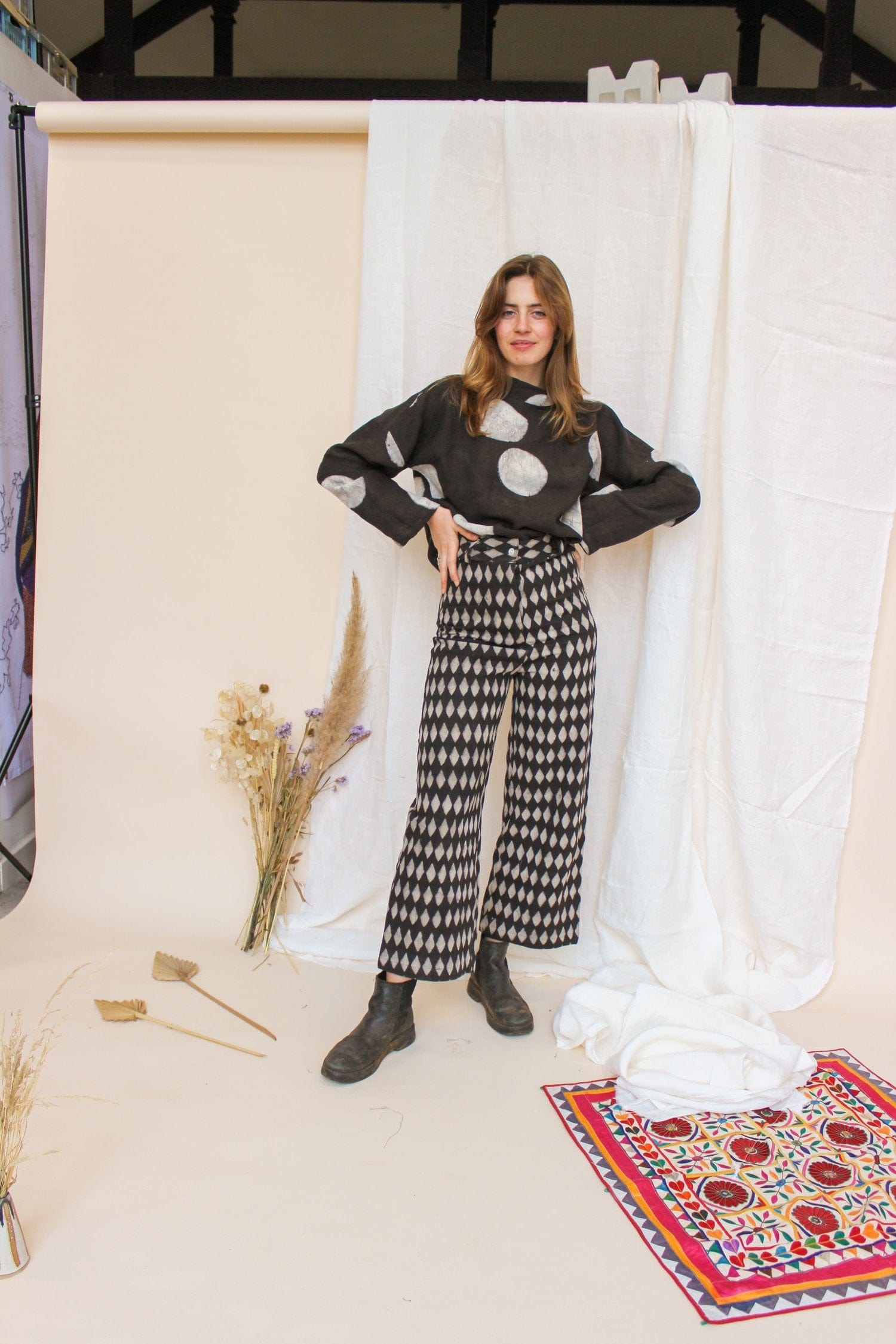 Trousers Twill Trousers in 'Piper Iron' homeware shops bristol gift shops bristol Mahika Kala