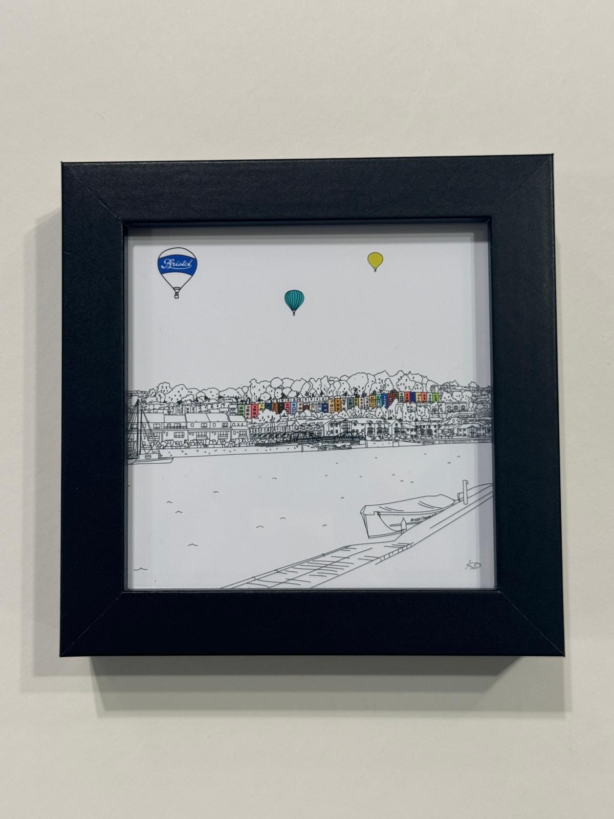 Print 10 x 10 cm Black Frame Harbourside Giclee Print (various sizes) homeware shops bristol gift shops bristol Mustard Cuts
