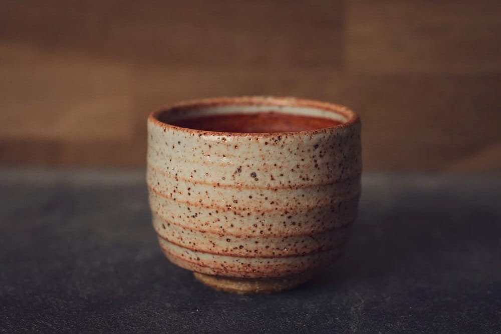 Handmade Cup Shino on Coarse Clay Yunomi Cup homeware shops bristol gift shops bristol Nicholas Dover Ceramics