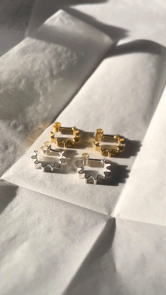 Earrings Recycled Eco Silver Ondulée Mini Hoops in Eco Silver or Gold homeware shops bristol gift shops bristol Olivia Taylor