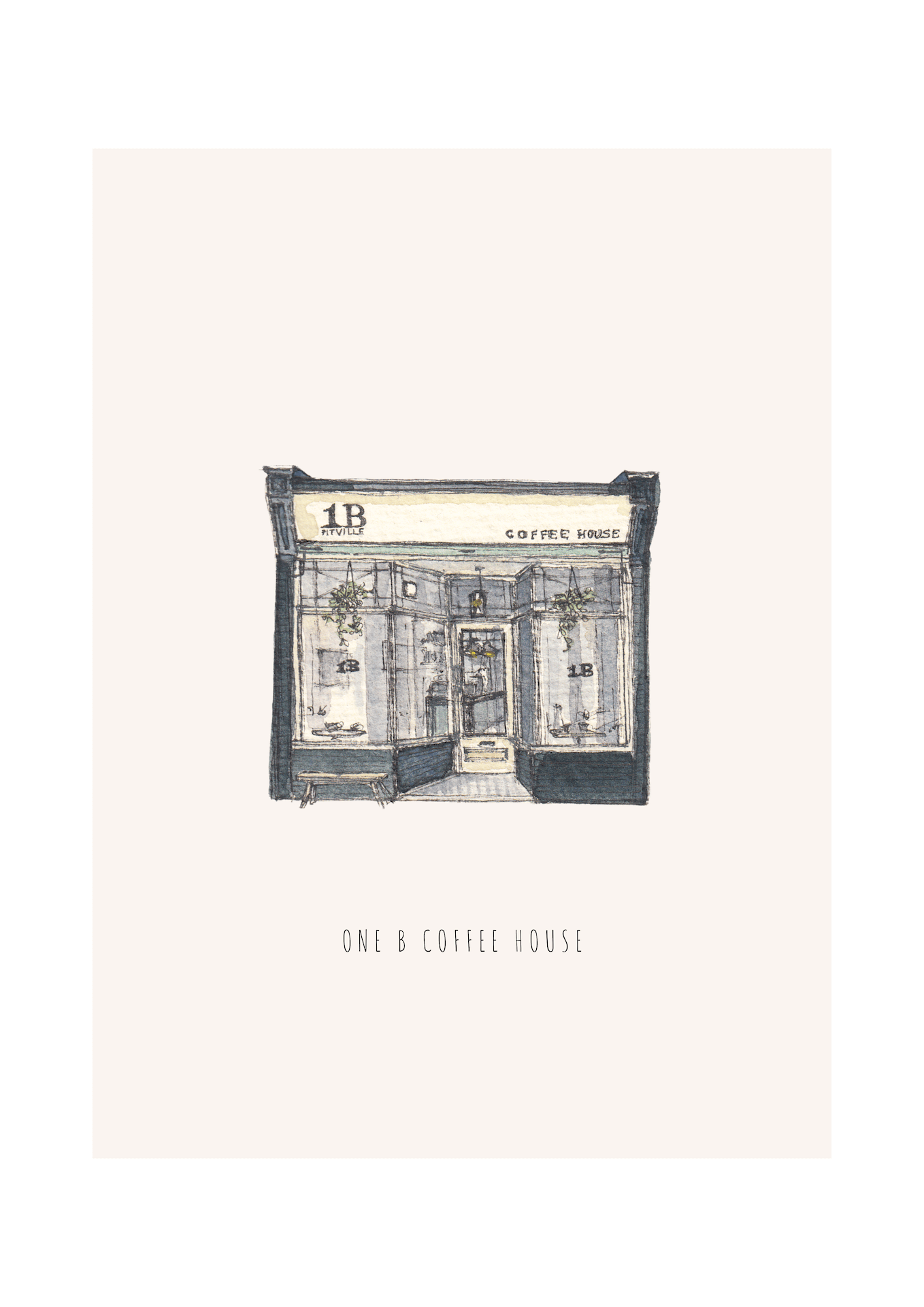 Print One B Coffee House Fine Art Print Bristol Fine Art Print - A5 (various designs) homeware shops bristol gift shops bristol Poppy Victoria May Art