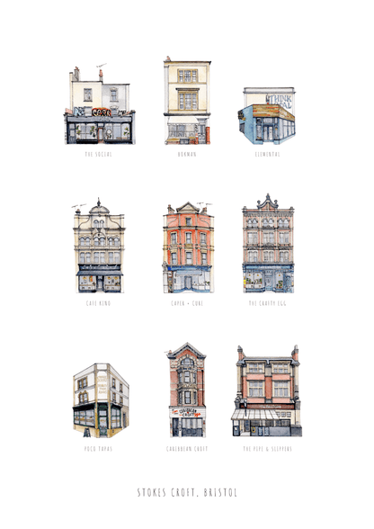Print Stokes Croft Fine Art Print Bristol Fine Art Print - A3 (various designs) homeware shops bristol gift shops bristol Poppy Victoria May Art