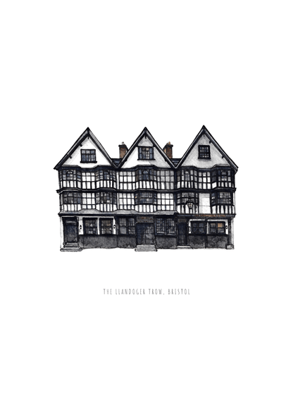 Print The Llandoger Trow Fine Art Print Bristol Fine Art Print - A5 (various designs) homeware shops bristol gift shops bristol Poppy Victoria May Art