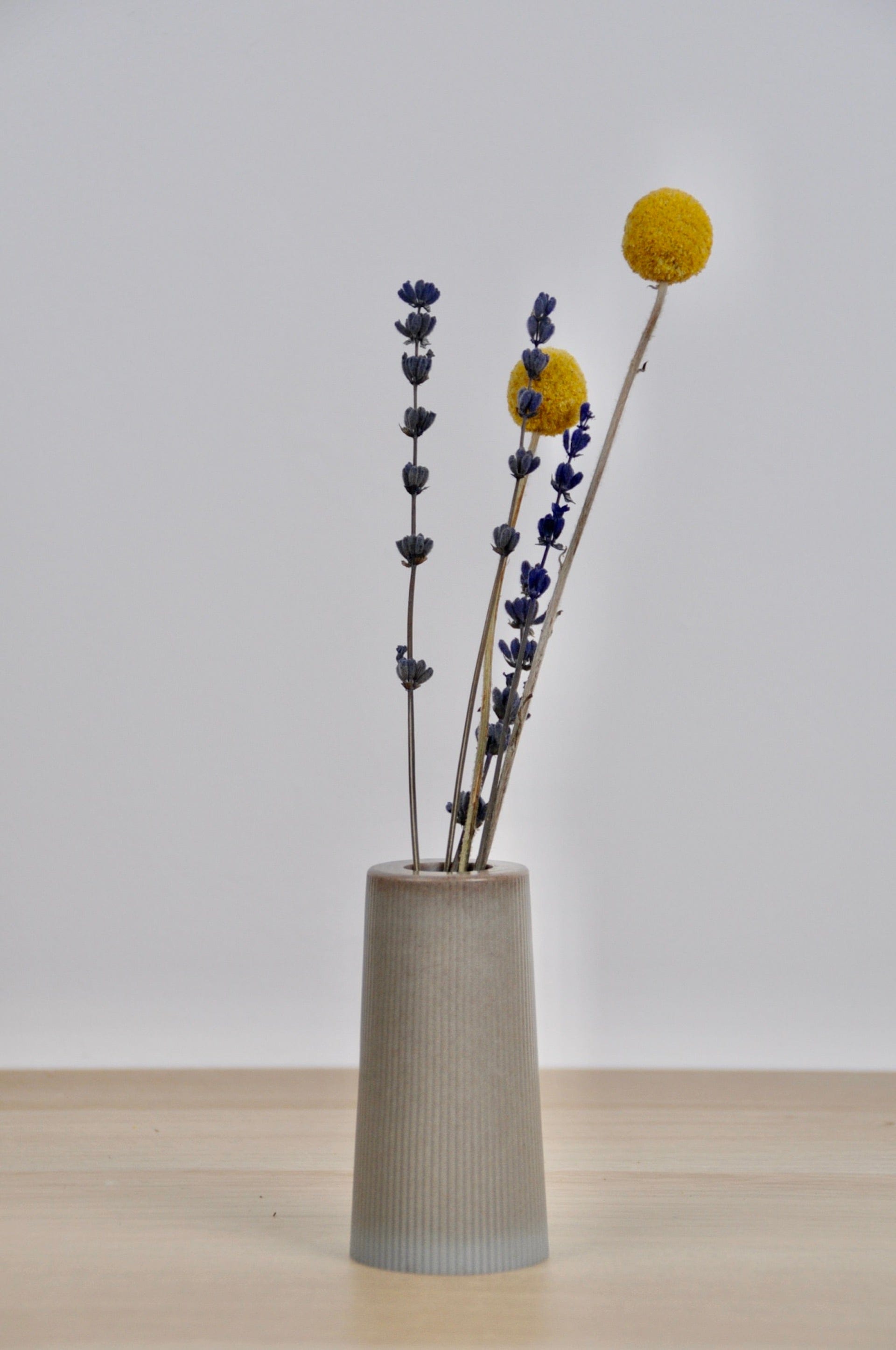 Vase Smooth Grey Dust & Plant Resin Small Vase - 'Ribbed' - (various colours) homeware shops bristol gift shops bristol PRIOR SHOP