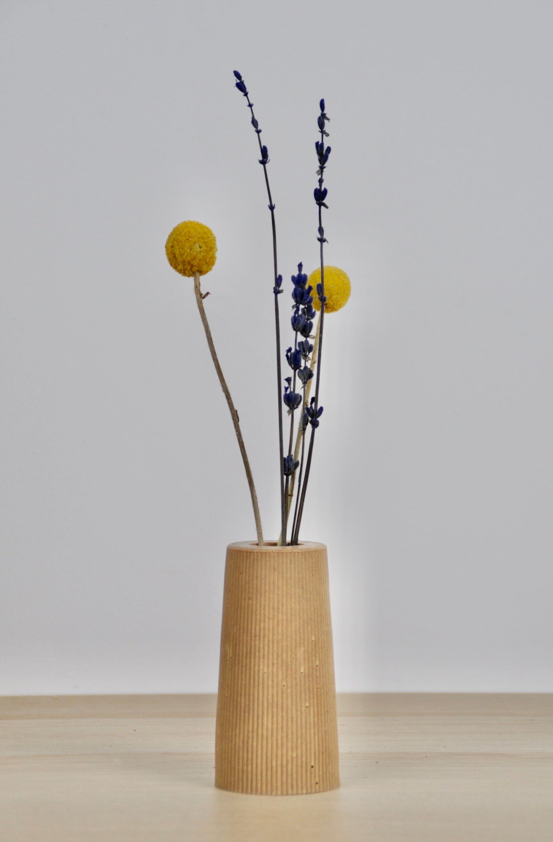 Vase Soft Yellow Dust & Plant Resin Small Vase - 'Ribbed' - (various colours) homeware shops bristol gift shops bristol PRIOR SHOP