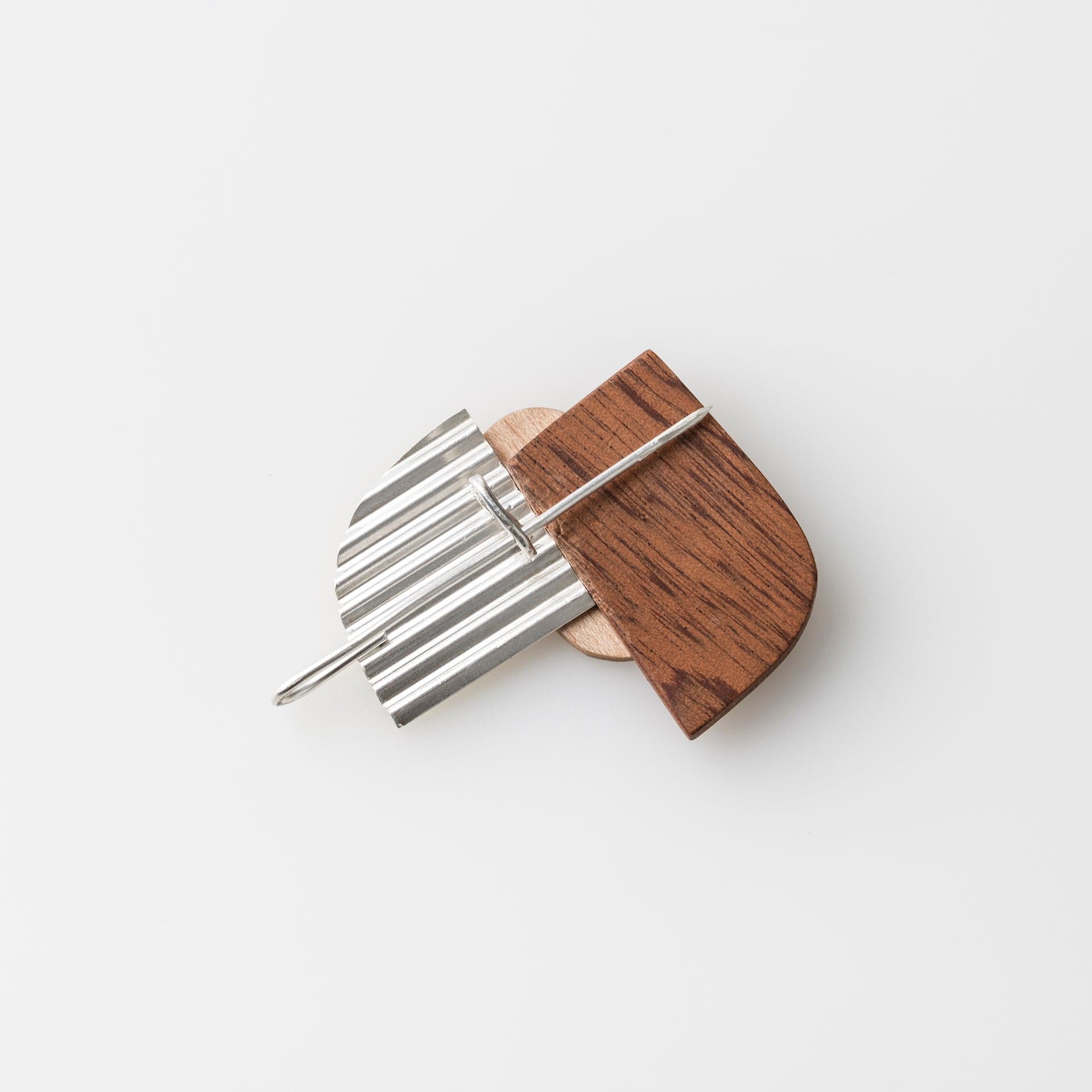 Brooch Bauhaus Wood and Eco Silver Brooch Pin - #8 homeware shops bristol gift shops bristol PRIORMADE
