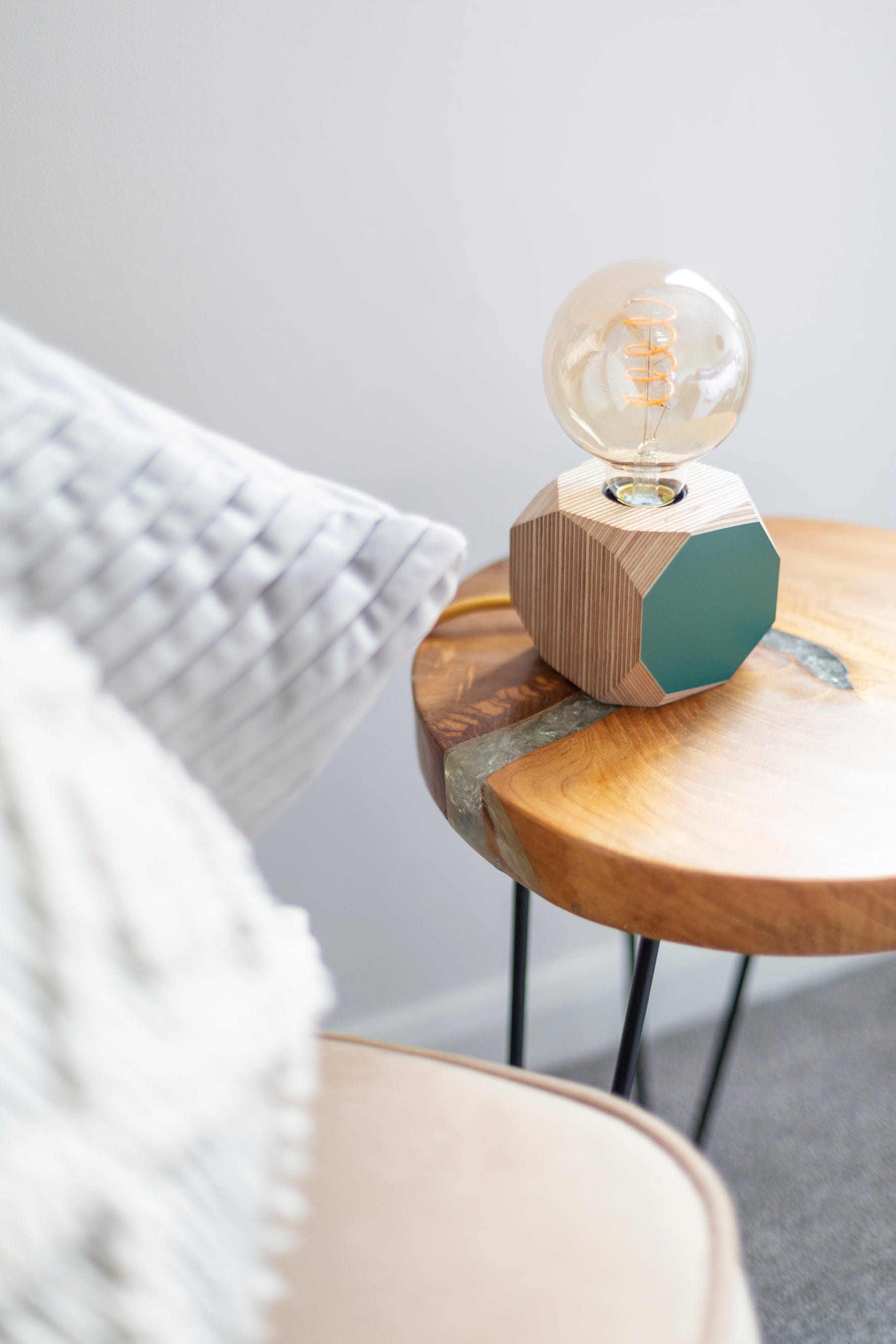 Geo Lamp Geo Filament Lamp in Blush Pink homeware shops bristol gift shops bristol Priormade