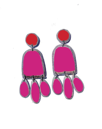Earrings Pink and Red Recycled Paper Lifu earring (various designs) homeware shops bristol gift shops bristol Quazi Design