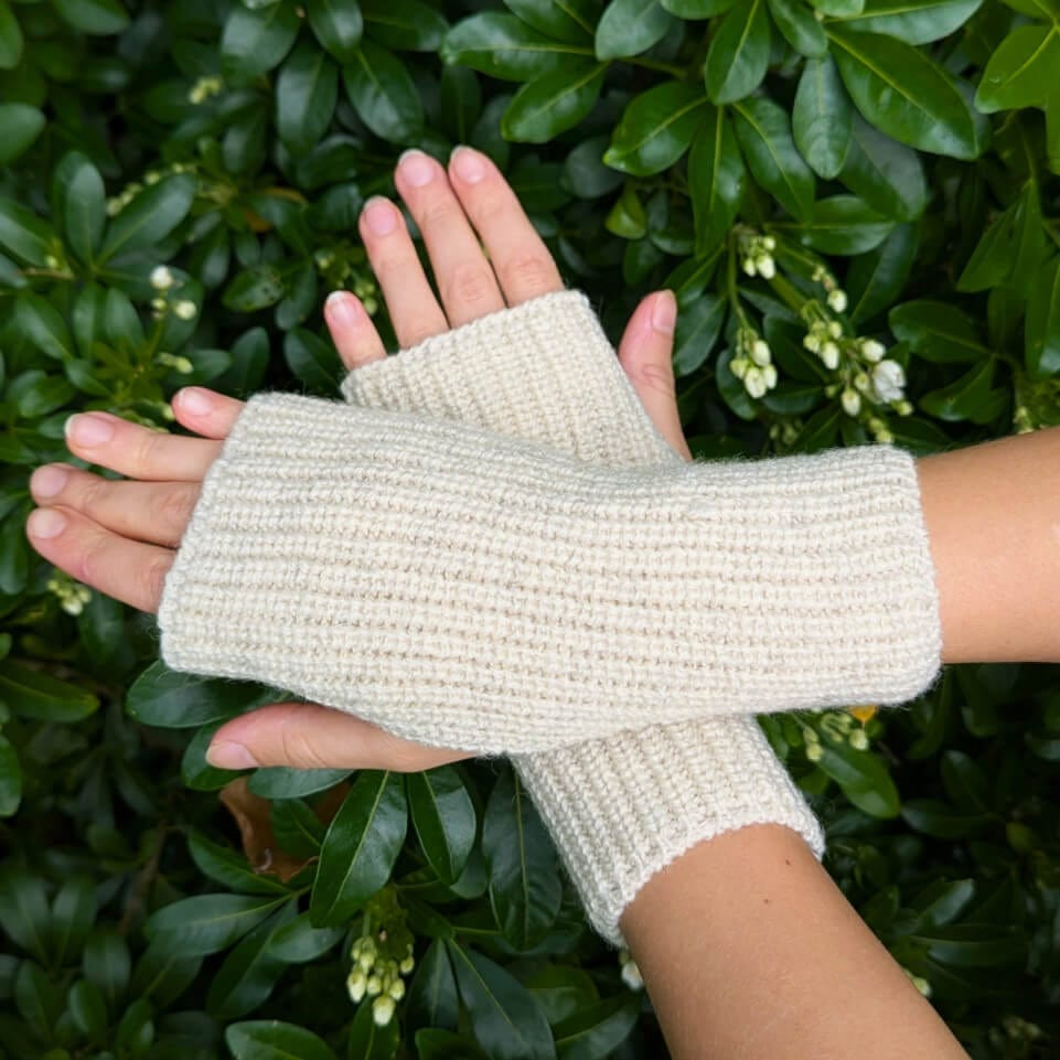Woollen Fingerless Mittens 100% Undyed Lambswool Fingerless Mittens - Three Tones Available homeware shops bristol gift shops bristol Ria Burns