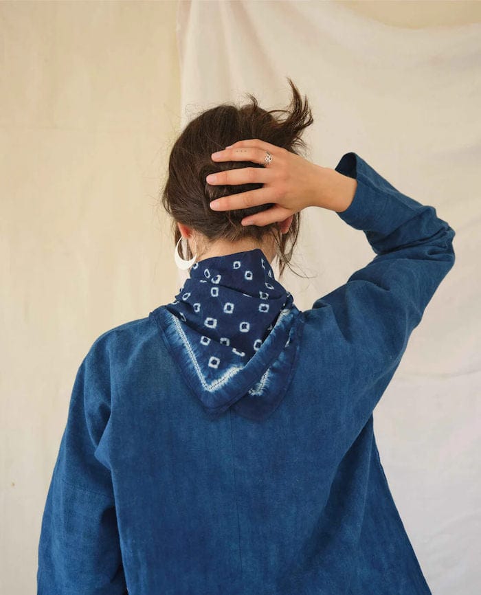 Hand Dyed Bandana Rice Seedling Indigo Bandana homeware shops bristol gift shops bristol Tamay & Me