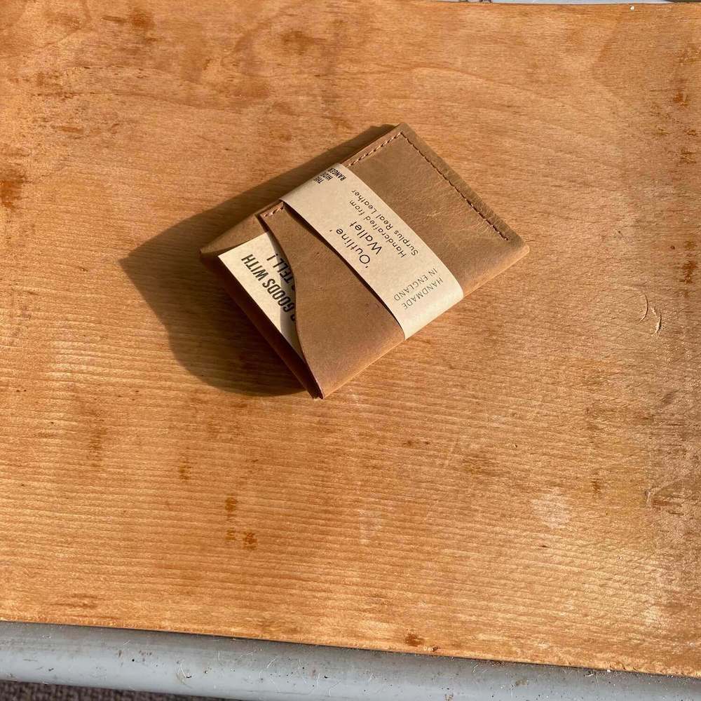 Leather Card/Coin Wallet Walnut ‘Outline Wallet’ Leather Wallet (various colours available) homeware shops bristol gift shops bristol The Hide Ranger