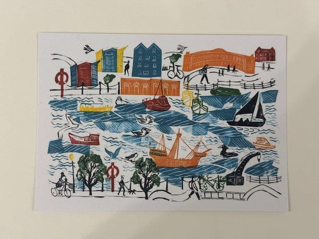 Postcard Harbourside Wanderings, Postcard Postcards of Bristol Scenes (various designs) homeware shops bristol gift shops bristol Victoria Wilmott