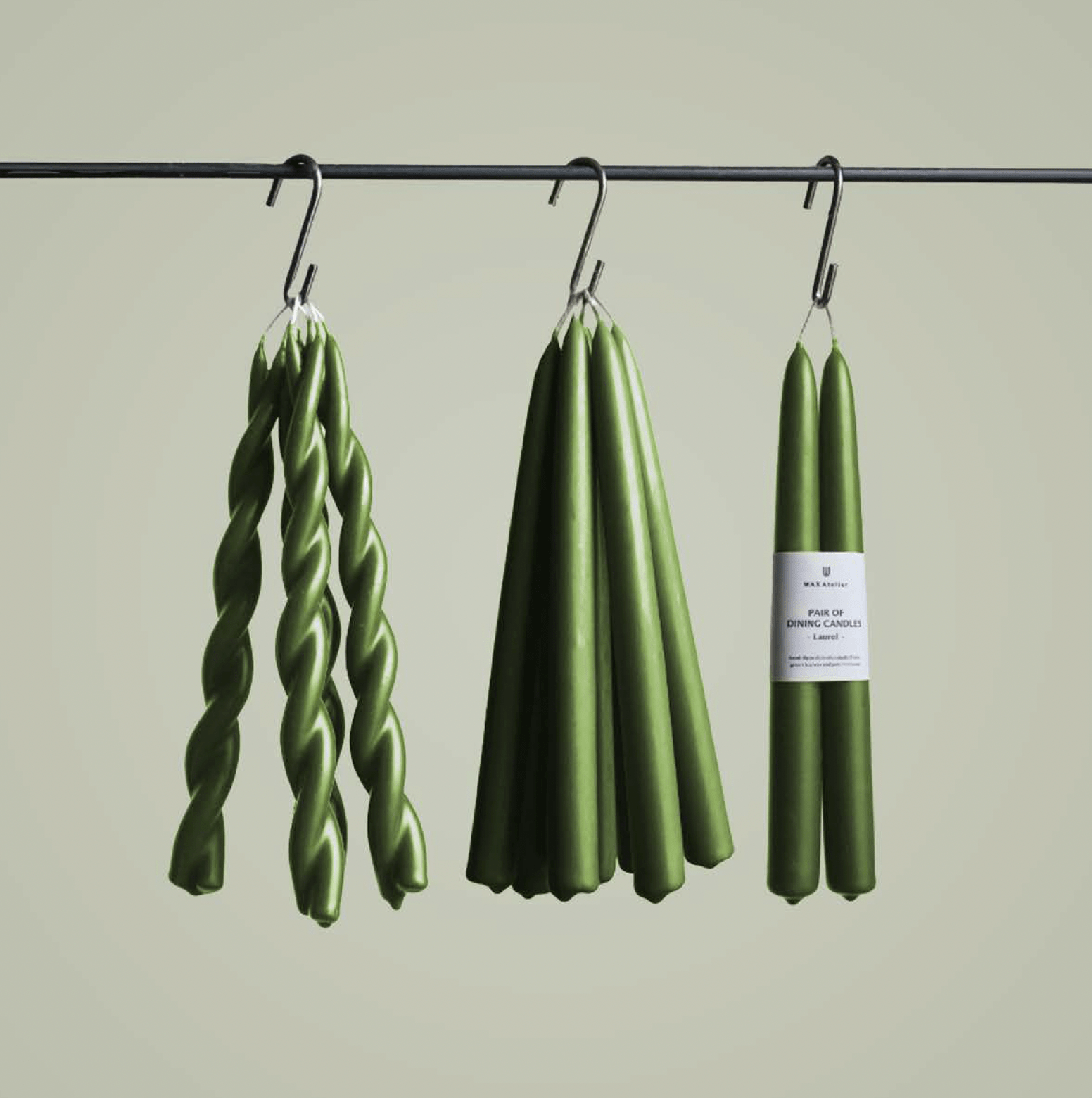 Candles Hand Dipped Beeswax Candles in 'Laurel' - 2 styles available homeware shops bristol gift shops bristol Wax Atelier