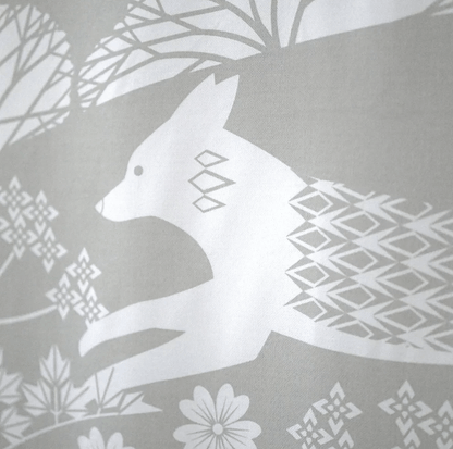 Tea Towel Grey Fox Tea Towel homeware shops bristol gift shops bristol Ash Leaf Printmaking