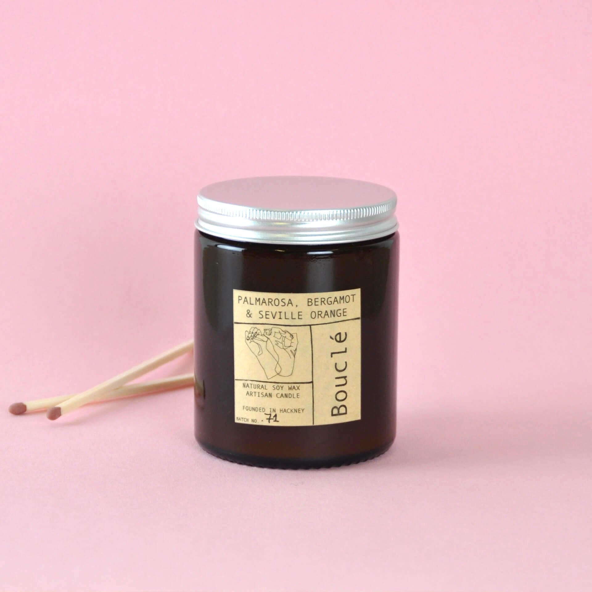 Candle 180ml Palmarosa, Bergamot & Seville Orange Candle homeware shops bristol gift shops bristol Bouclé