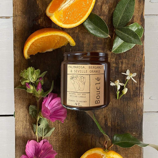 Candle Palmarosa, Bergamot & Seville Orange Candle homeware shops bristol gift shops bristol Bouclé