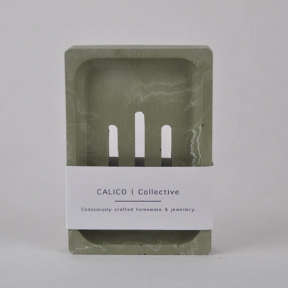 Soap Dish Sage Marble Jesmonite Soap Dish - Rectangle homeware shops bristol gift shops bristol Calico Collective