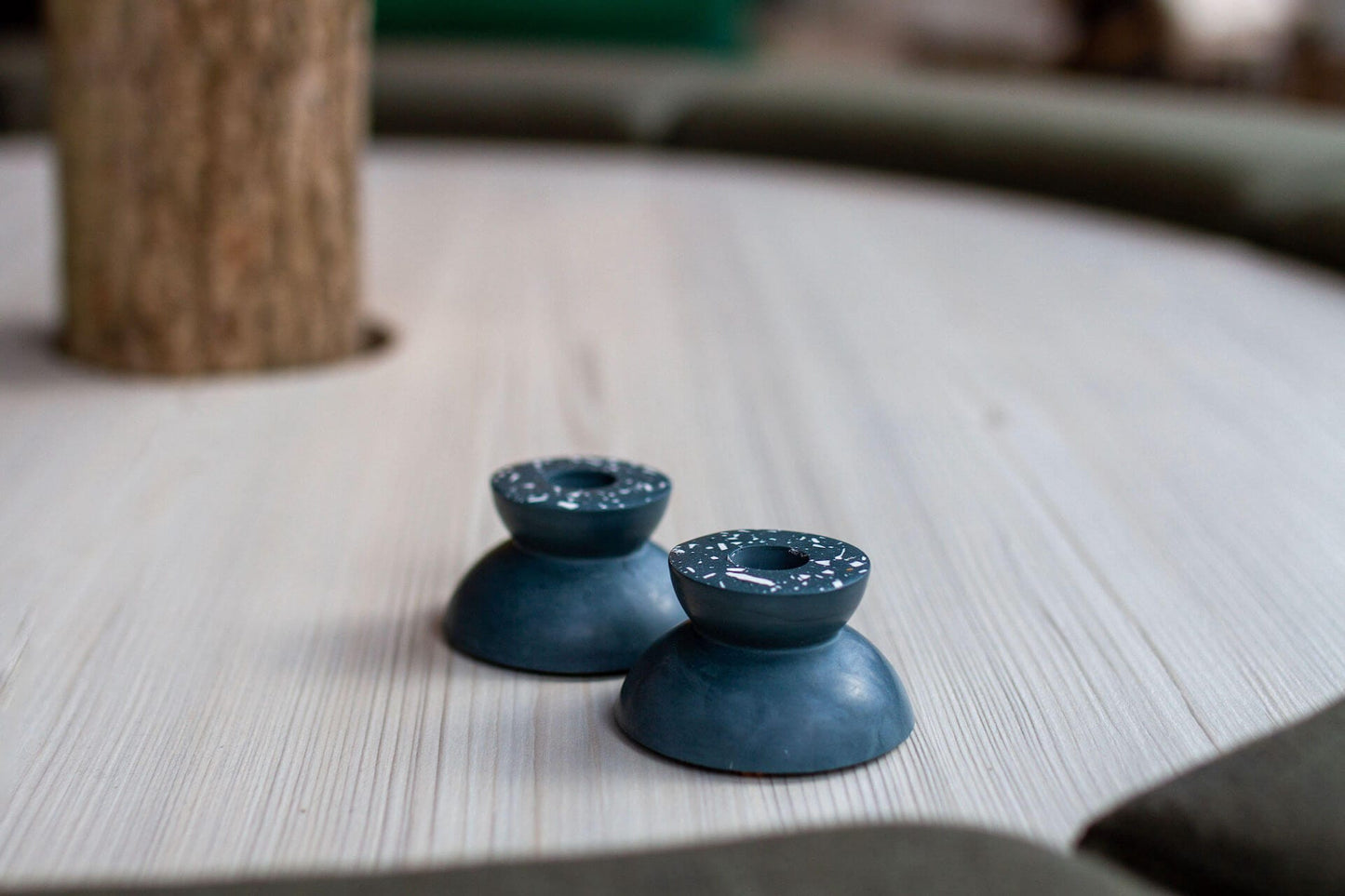 Candle Holder Indigo Terrazzo Jesmonite Candlestick Holder - Various Colours homeware shops bristol gift shops bristol Calico Collective