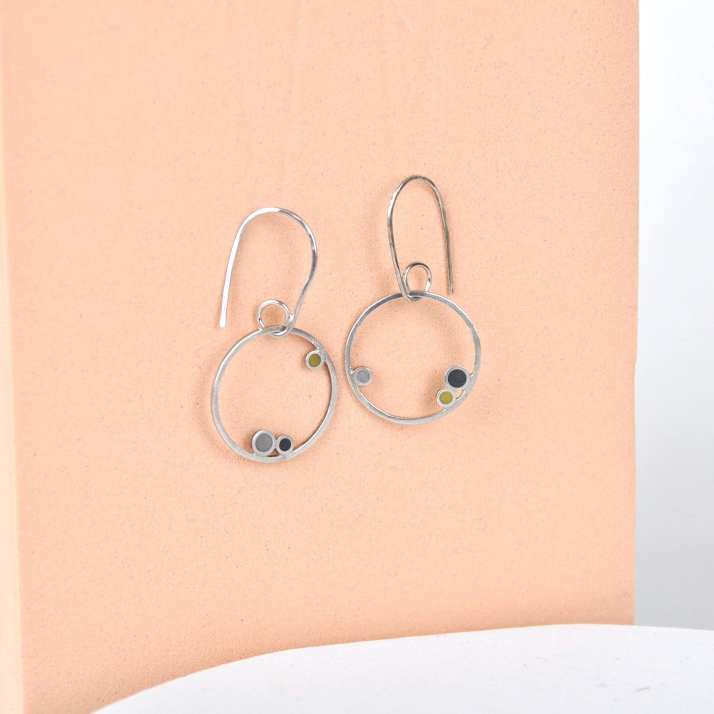 Earrings Yellow/Grey/Black circles Small Inside Dot Hoop Earring homeware shops bristol gift shops bristol Clare Lloyd