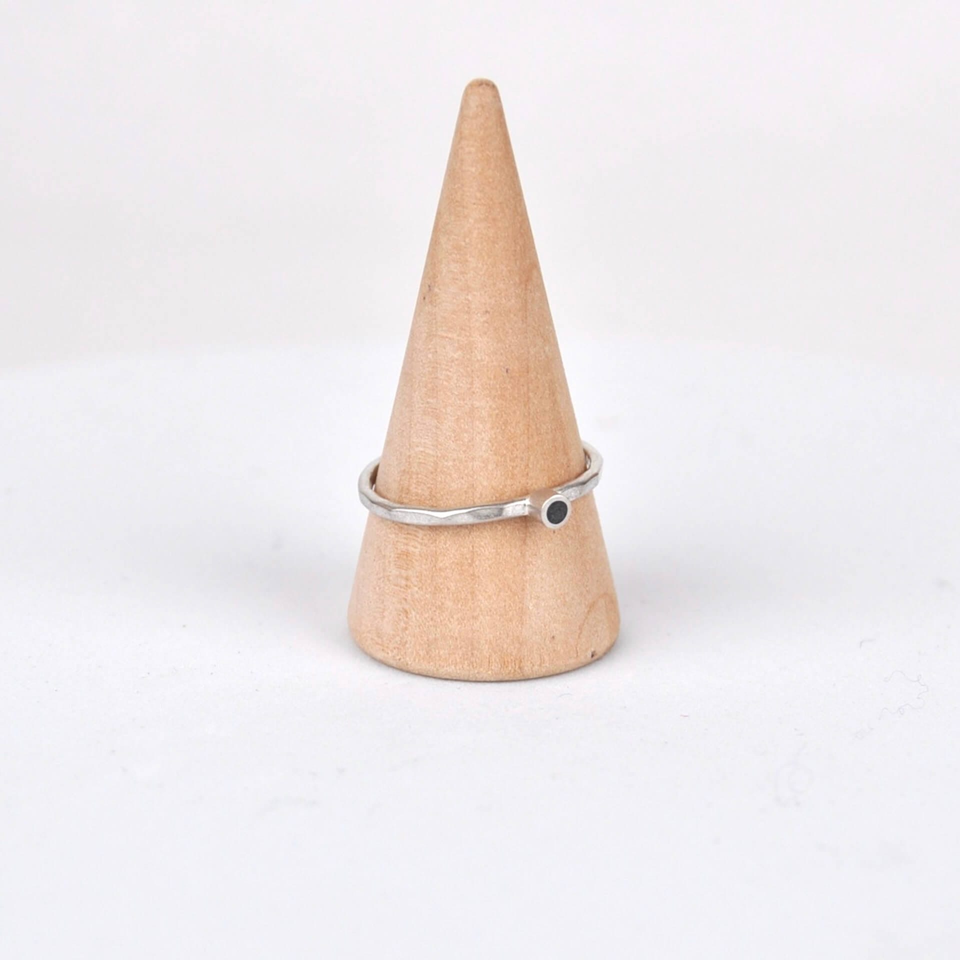 Ring Tiny Circle Stacking Ring - Black homeware shops bristol gift shops bristol Clare Lloyd
