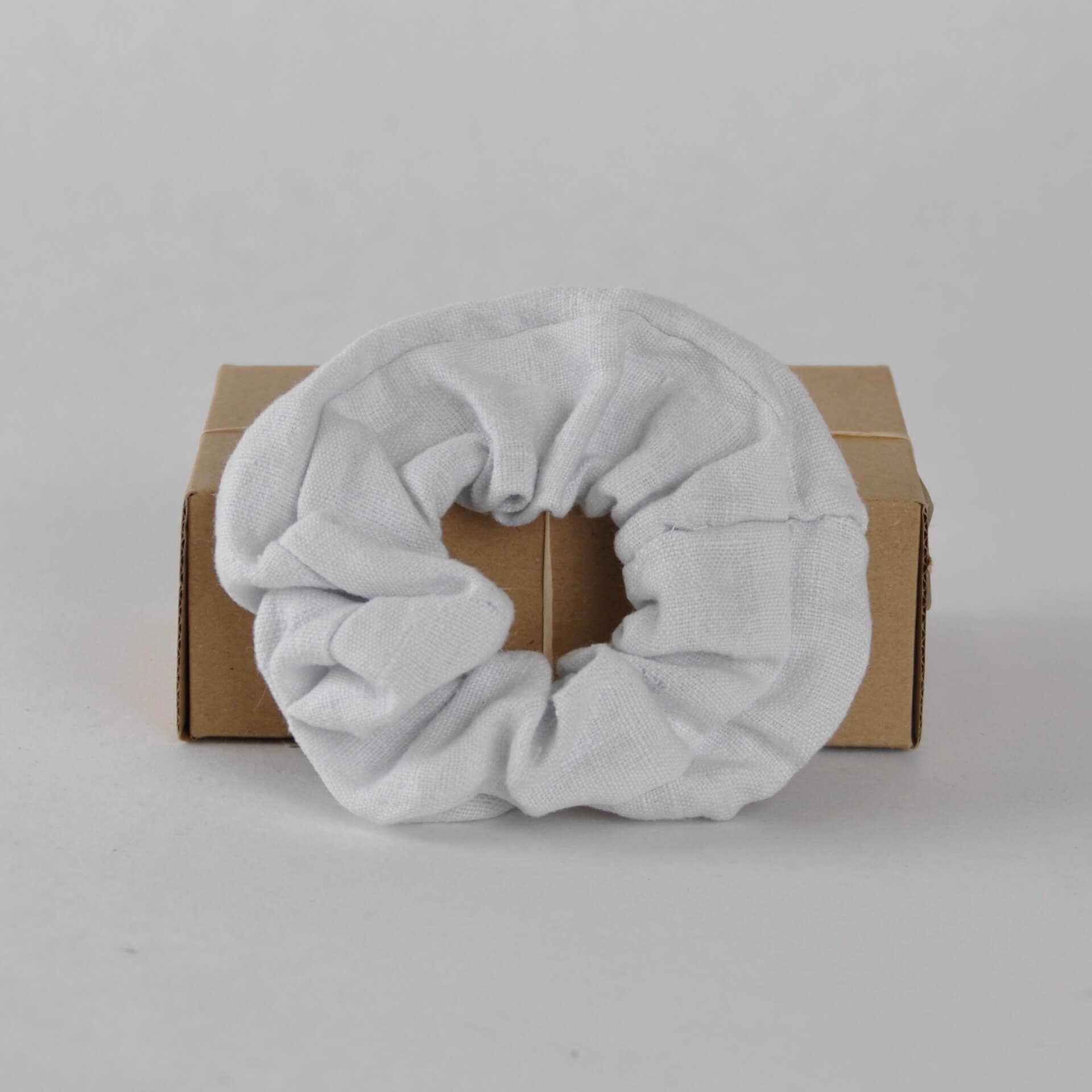 Scrunchies Red Cabbage (Pale Blue) Naturally Dyed Organic Linen Scrunchie homeware shops bristol gift shops bristol COCOON Natural Dye House