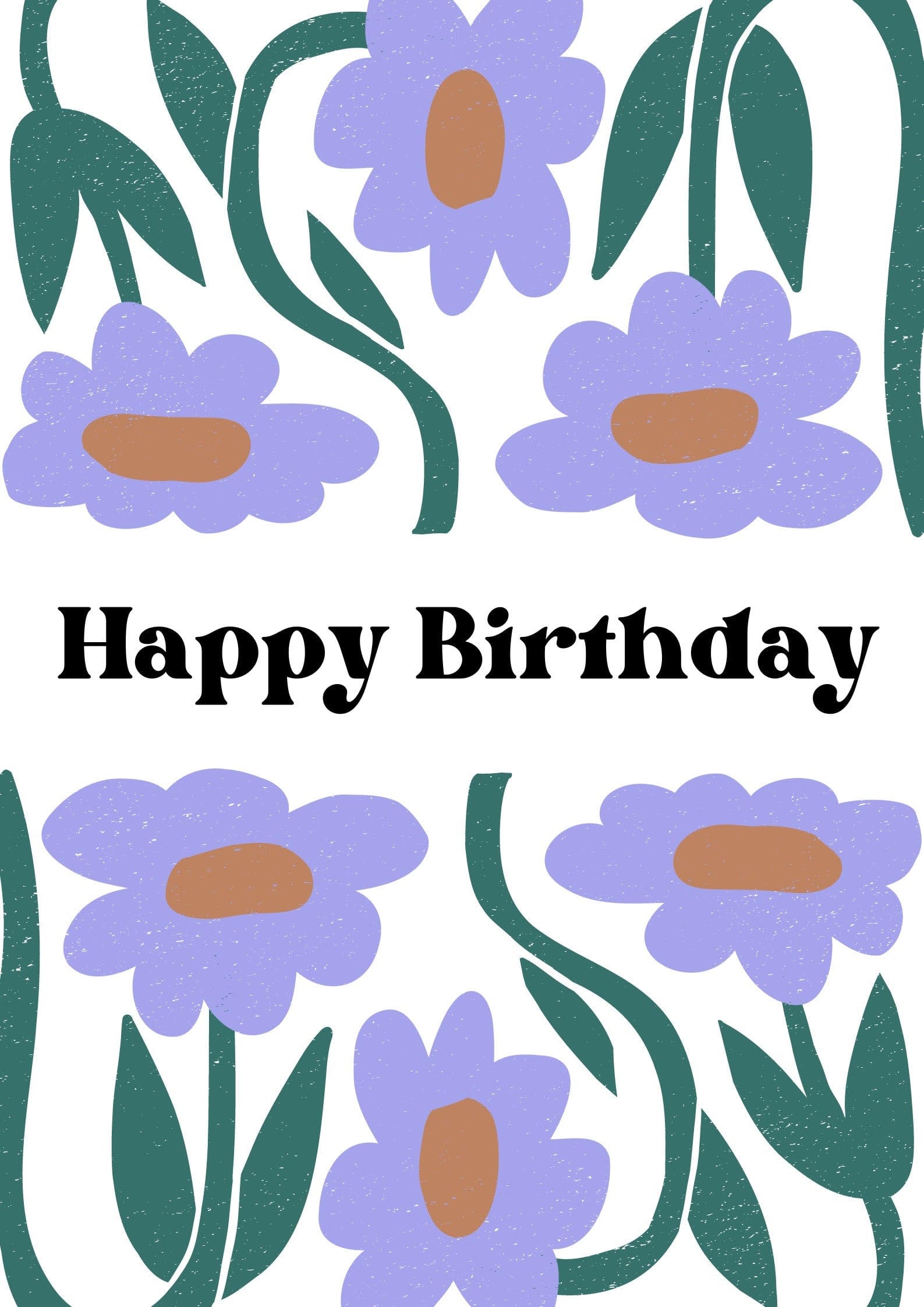 Greetings Card Purple Flower Birthday Card homeware shops bristol gift shops bristol Do It Later Illustration