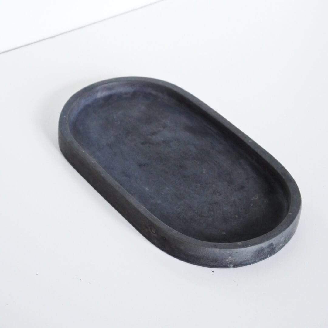 Tray Black Concrete Shapes Dish - Oval homeware shops bristol gift shops bristol Fern