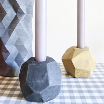 Candle Holder Black Chunky Concrete Candle Stick Holder homeware shops bristol gift shops bristol Fern
