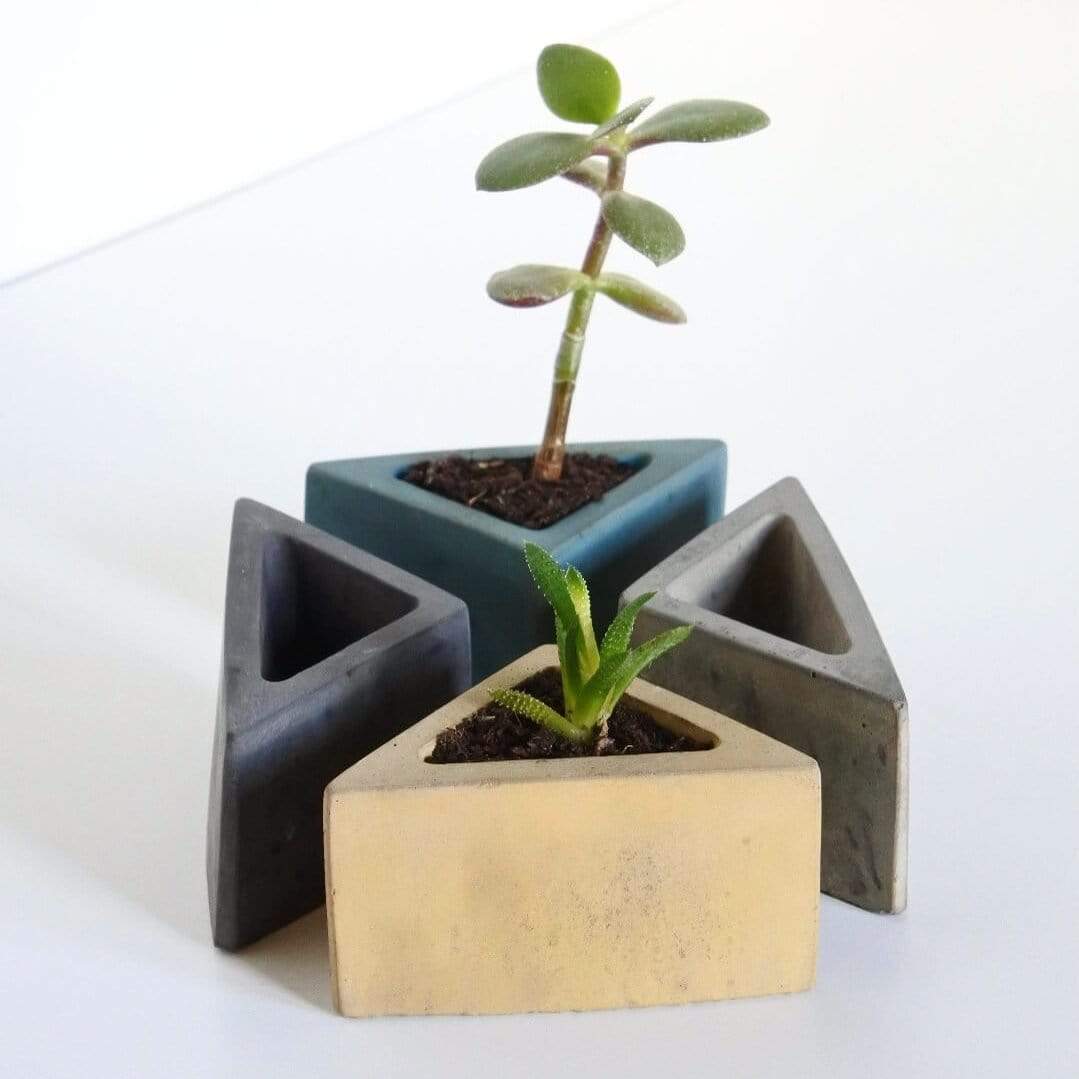 Vessel Black Concrete Mini Vessel Triangle homeware shops bristol gift shops bristol Fern