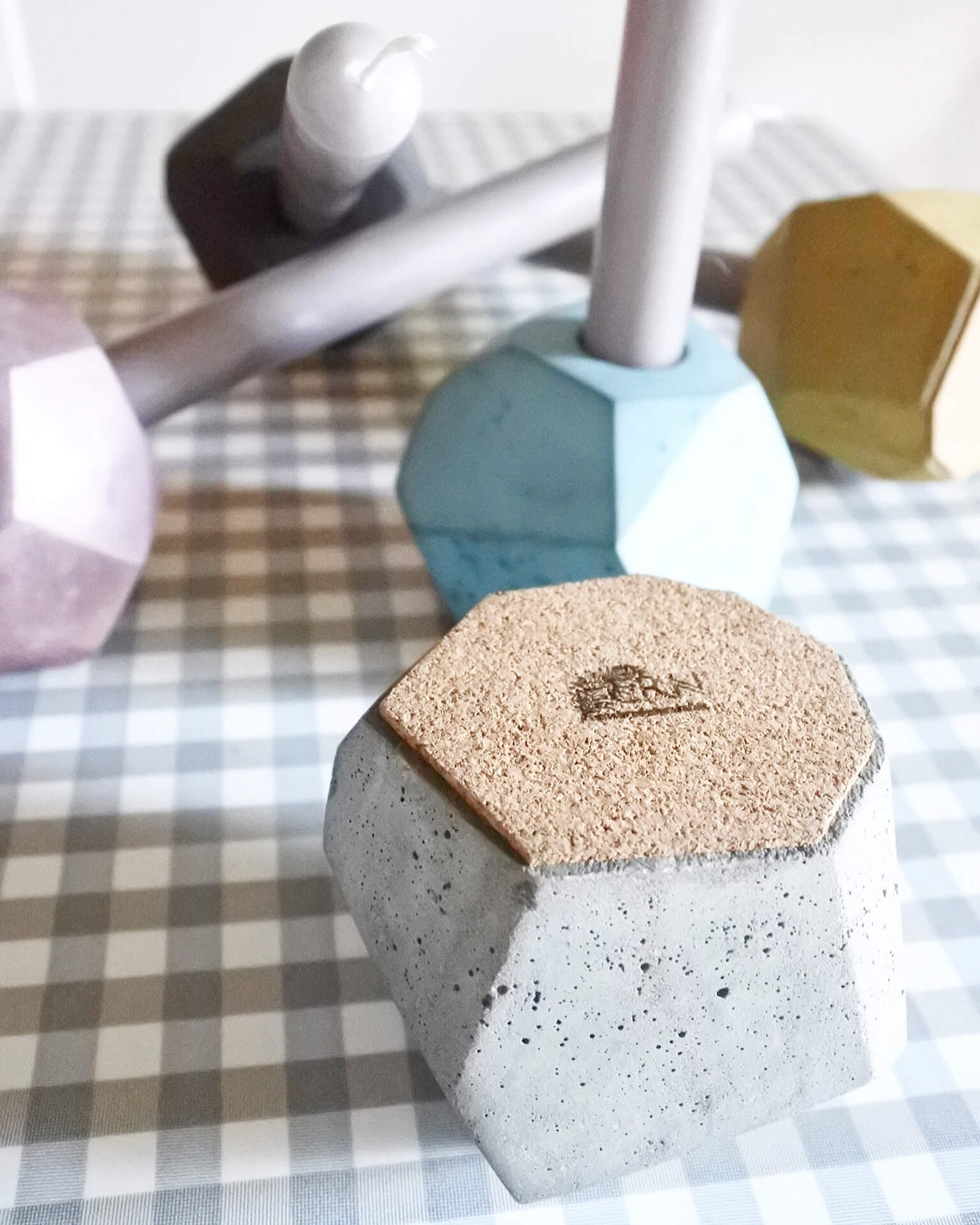Candle Holder Natural Concrete Chunky Concrete Candle Stick Holder homeware shops bristol gift shops bristol Fern